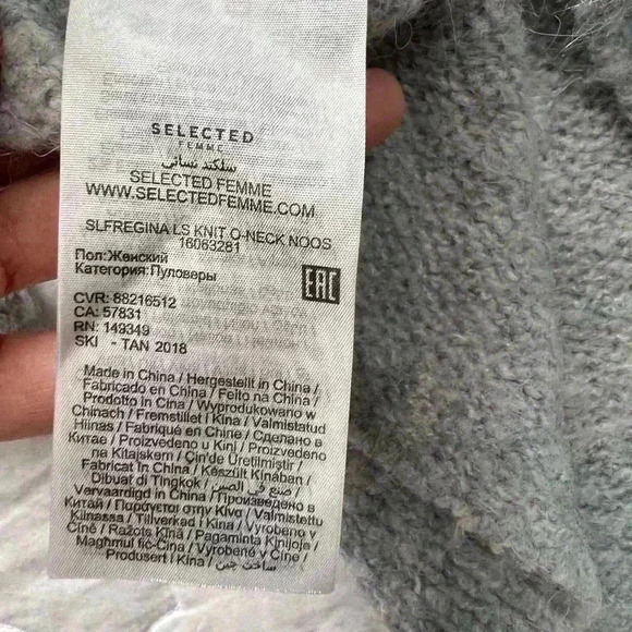 Selected Femme grey Alpaca Wool Crewneck Sweater  xSmall - Picture 9 of 10